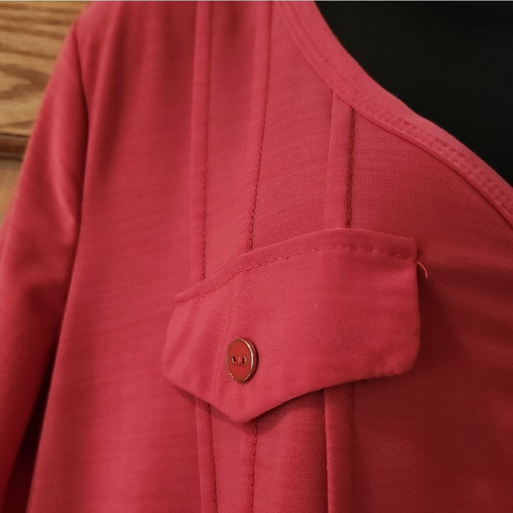 Red Button-Up Dress - Picture 2 of 4